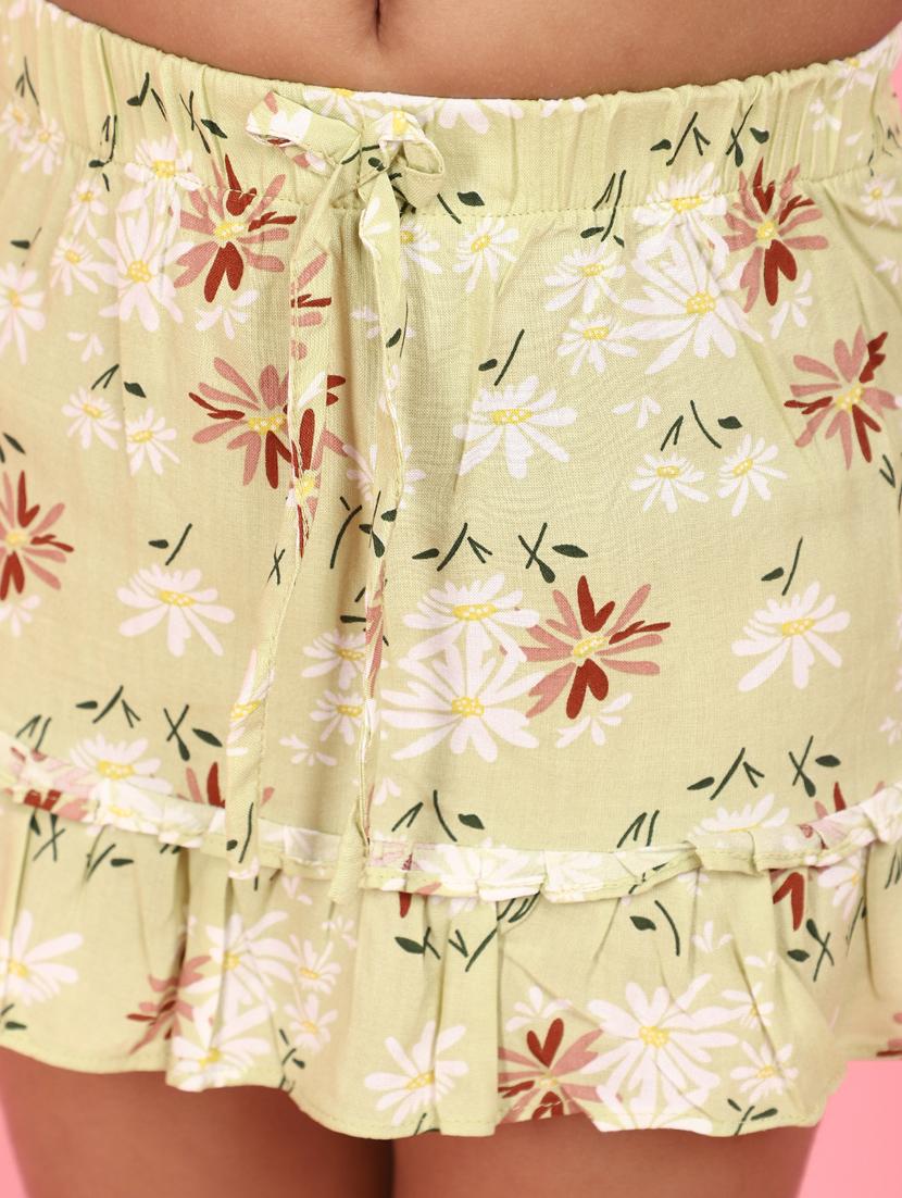 green rayon casual skirt - 21053703 - Standard Image - 5