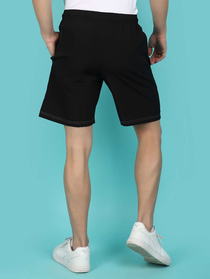 black color block cotton short - 21053717 -  Standard Image - 3