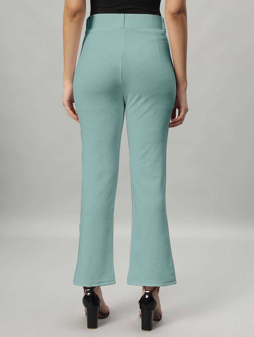 women solid color bootcut trouser - 21054475 -  Standard Image - 3