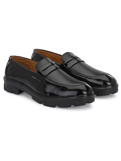 men black slip on platform loafers - 21054487 -  Standard Image - 0