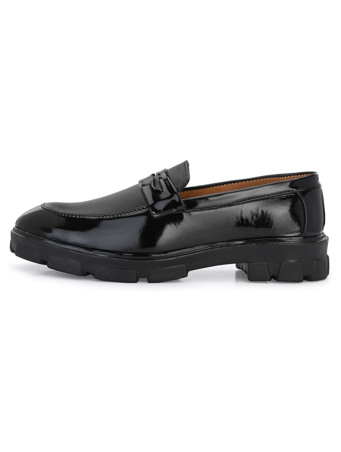 men black slip on platform loafers - 21054487 -  Standard Image - 3