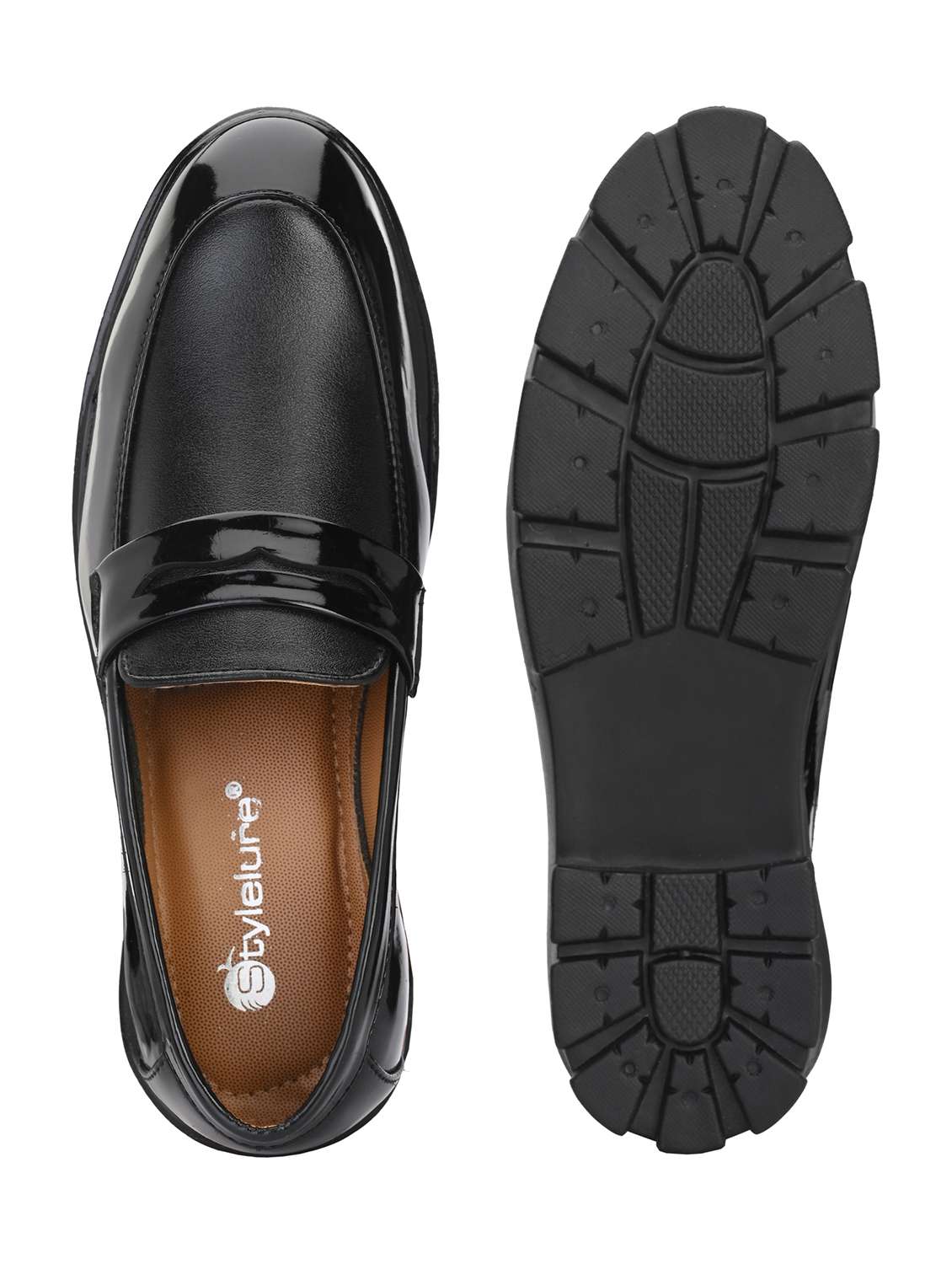 men black slip on platform loafers - 21054487 -  Standard Image - 5
