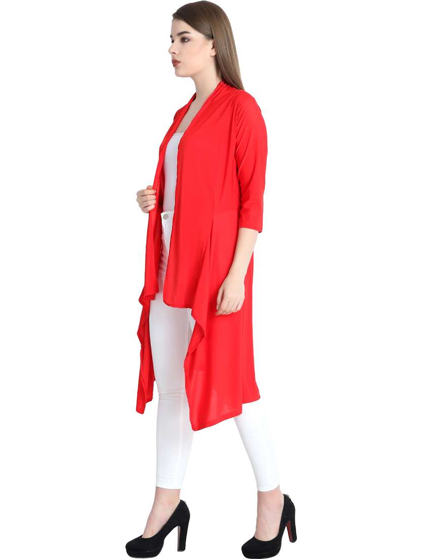 women solid asymmetric shrug - 21054488 - Standard Image - 3