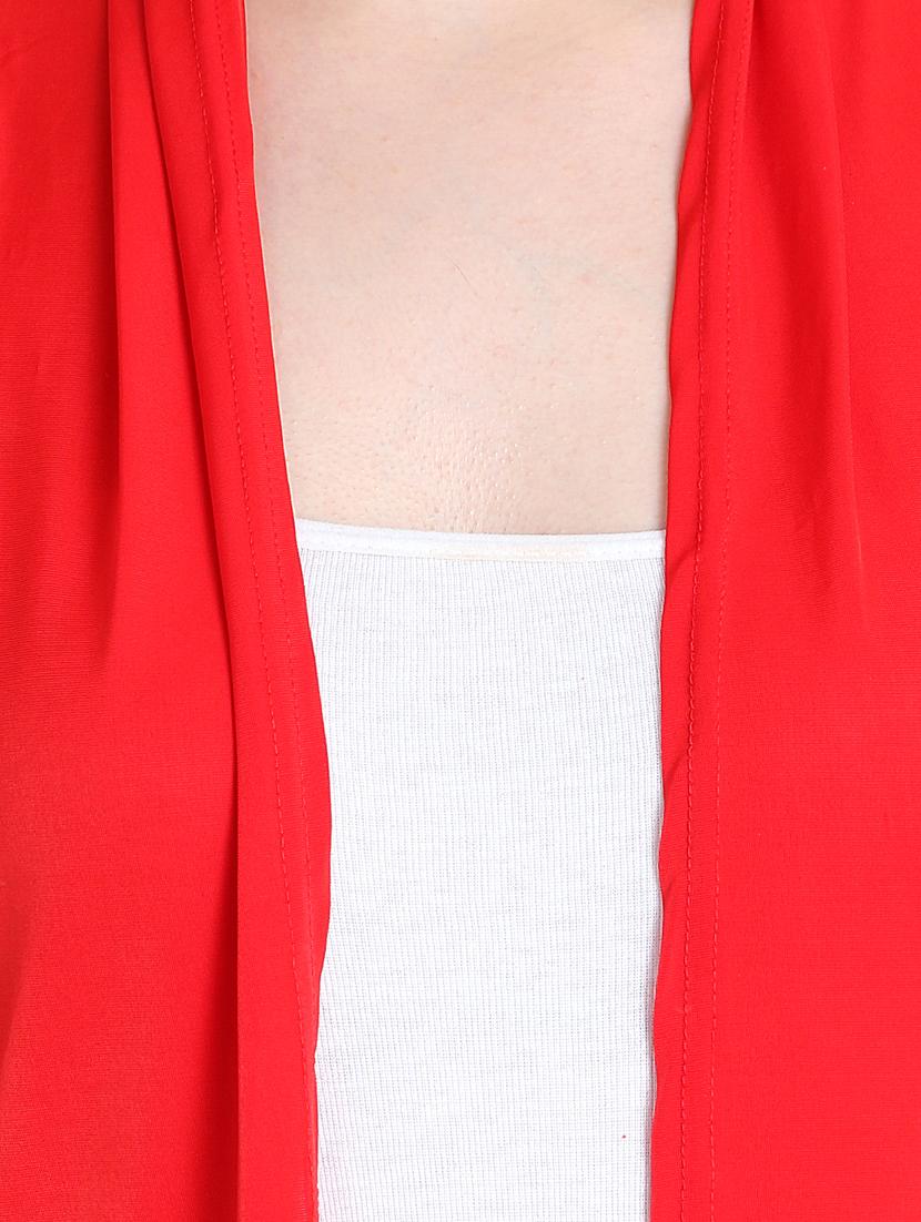 women solid asymmetric shrug - 21054488 - Standard Image - 5