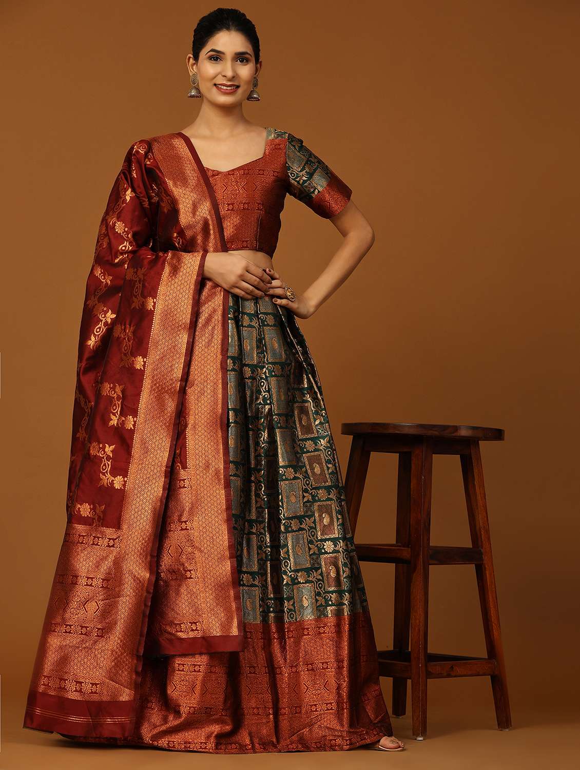 women self design unstitched lehenga - 21054693 - Zoom Image - 0