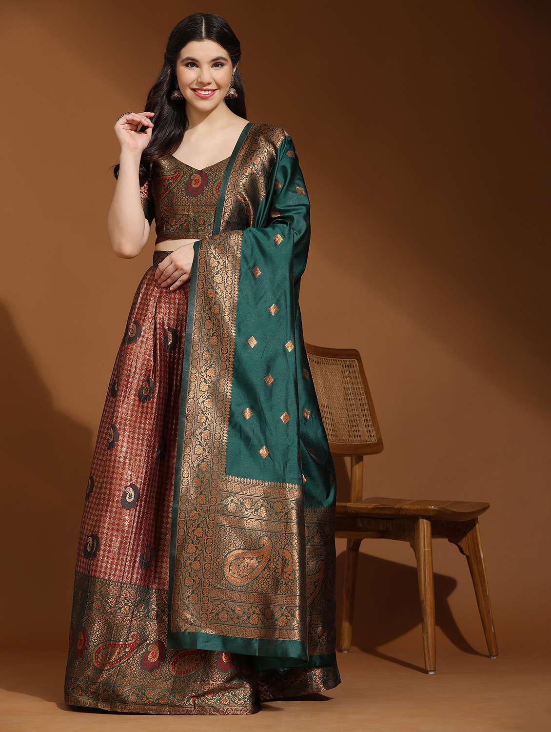 women self design unstitched lehenga - 21054696 - Zoom Image - 0