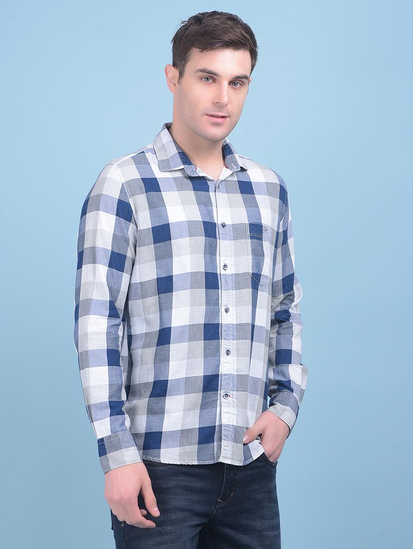 men checkered cotton casual shirt - 21054726 - Zoom Image - 0