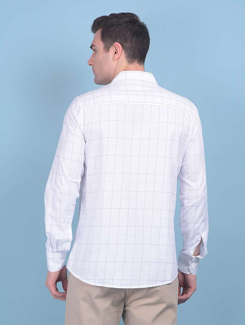 men long sleeved checkered casual shirt - 21054750 -  Standard Image - 3