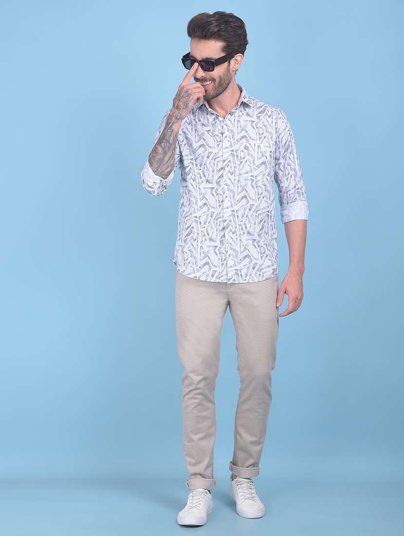 men long sleeved printed casual shirt - 21054754 -  Standard Image - 3