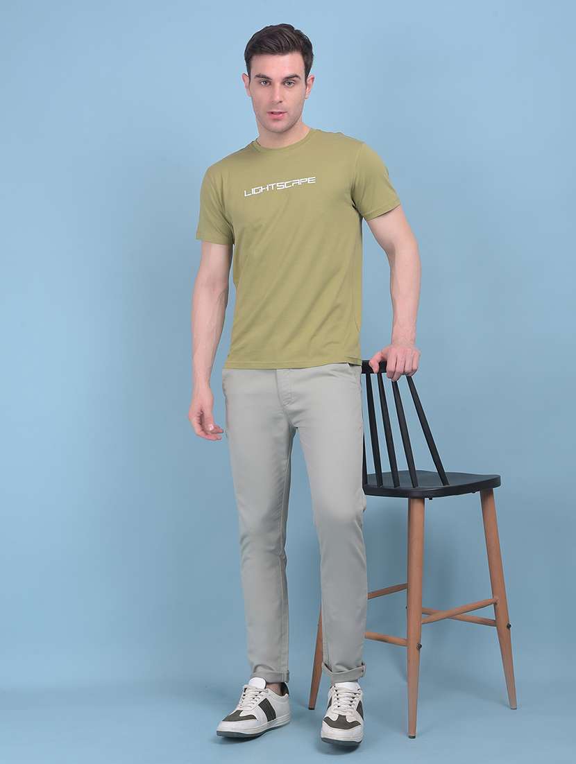 men round neck chest printed t-shirt - 21054822 -  Standard Image - 3