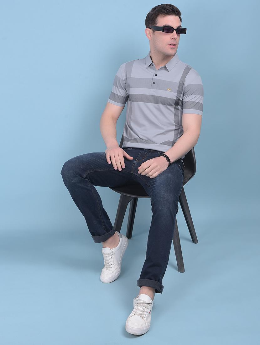 men striped polo neck t-shirt - 21054830 - Standard Image - 3
