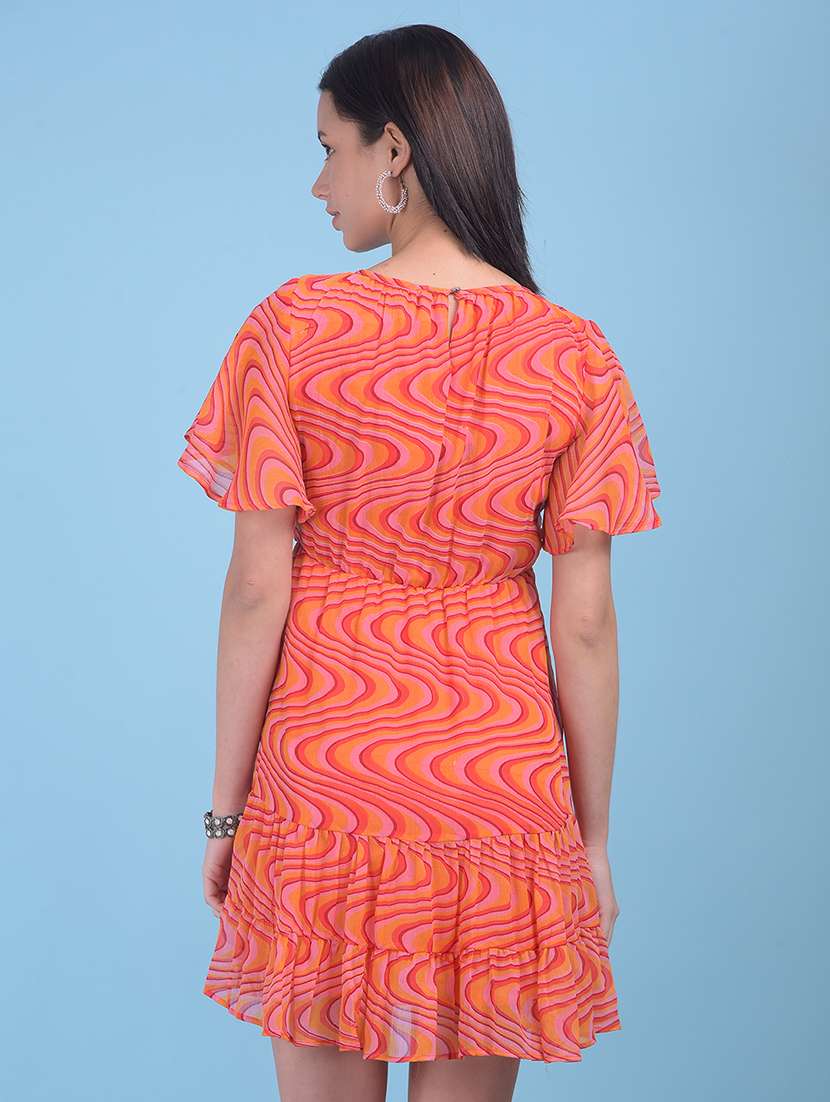women printed tiered dress - 21054857 - Standard Image - 3