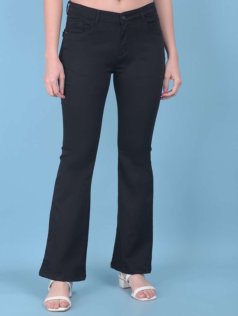 women solid mid rise plain jean