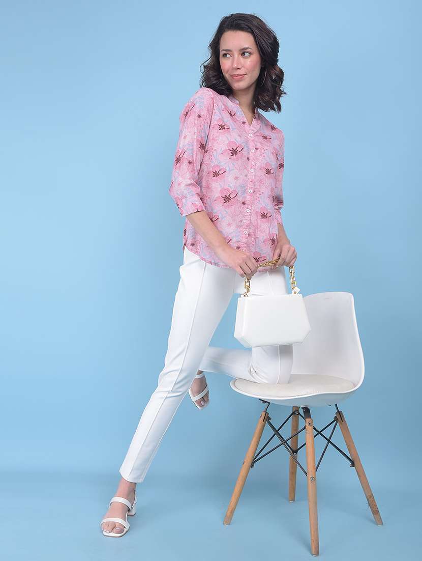 pink viscose regular shirt - 21054938 -  Standard Image - 3