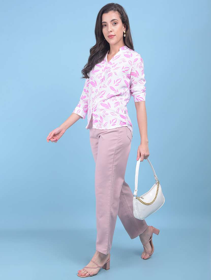 women white & pink floral printed shirt - 21054952 -  Standard Image - 3