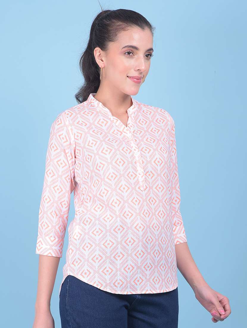 women printed cotton top