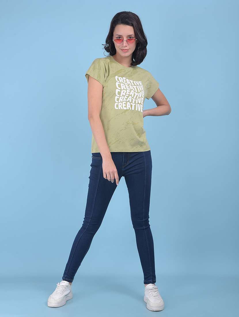 round neck front printed t-shirt - 21054996 -  Standard Image - 3