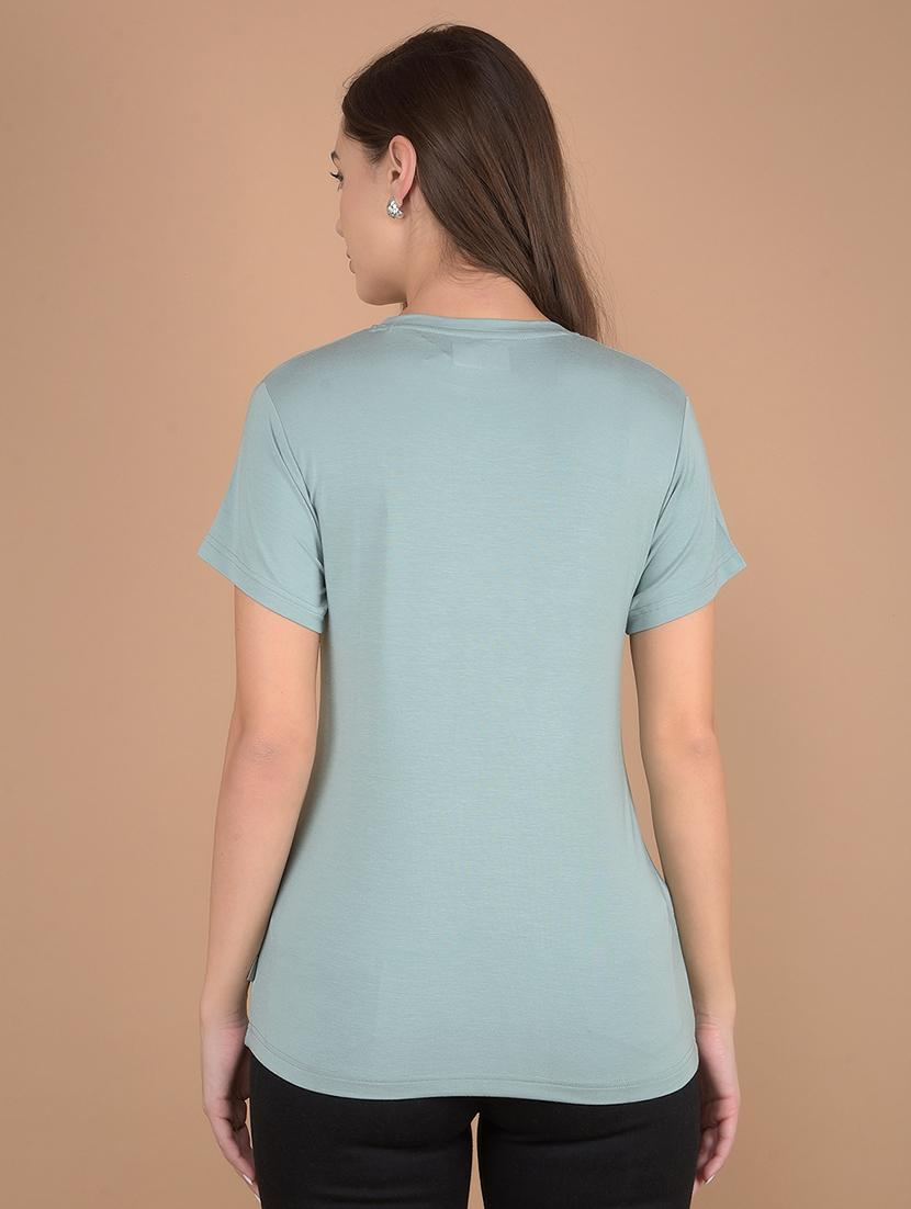 round neck front printed t-shirt - 21055000 - Standard Image - 3