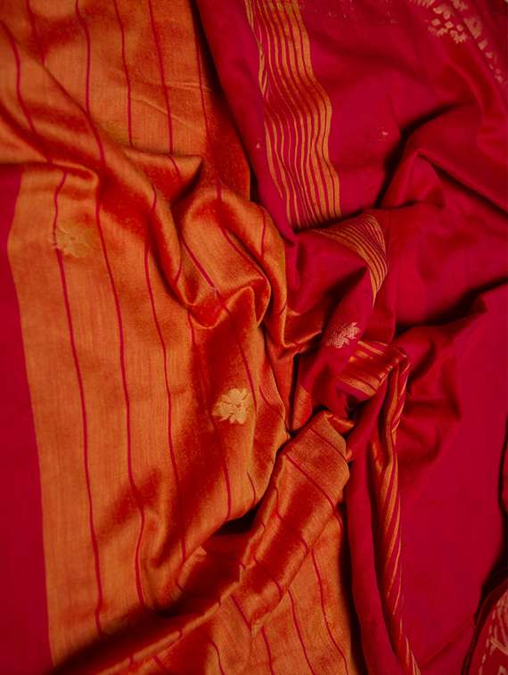 pink khadi handloom saree - 21055592 -  Standard Image - 3