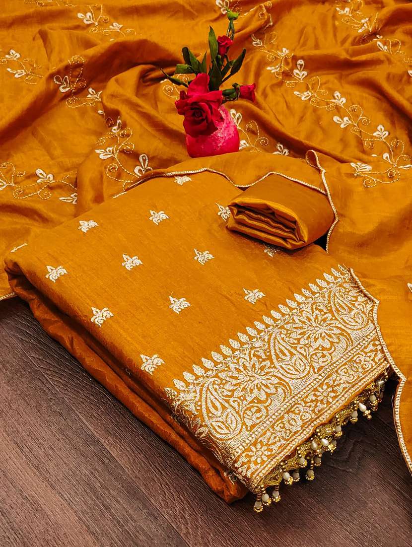 embroidered unstitched suit set