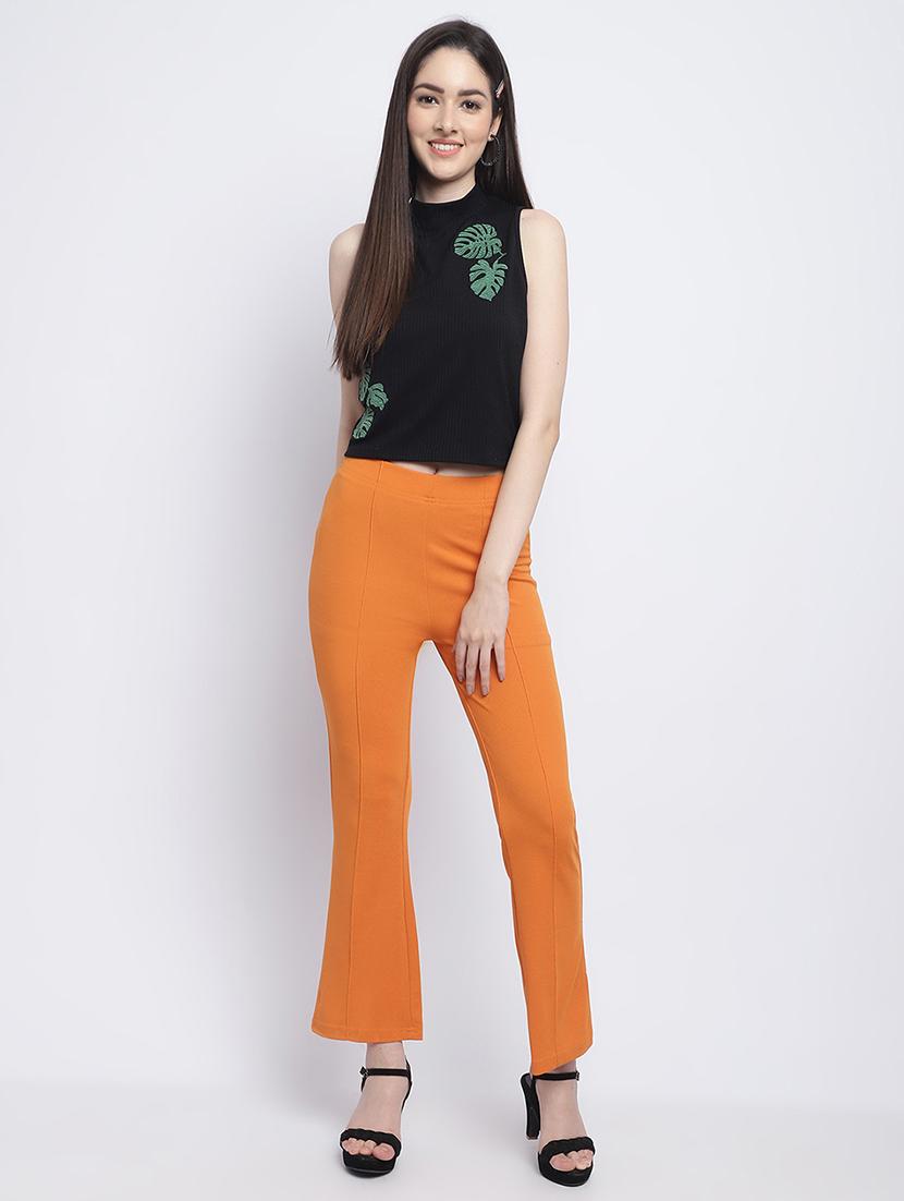 orange lycra bootcut trouser - 21055969 - Standard Image - 5