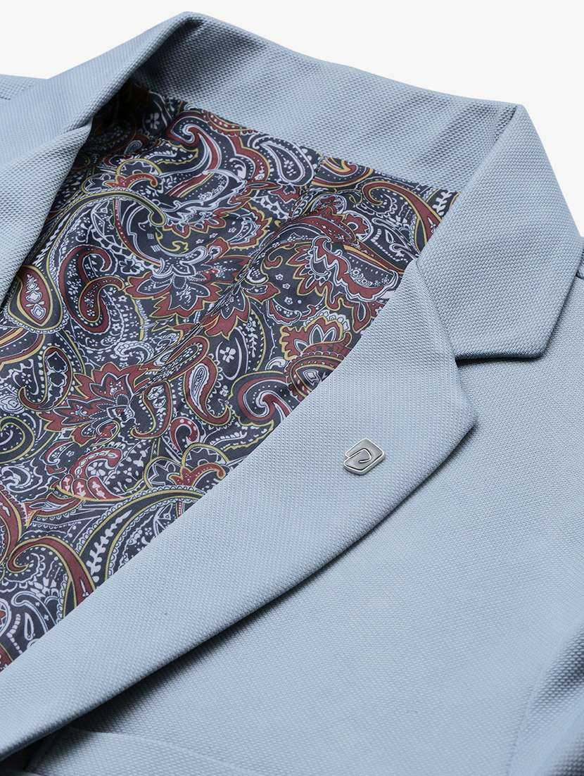 men notched lapel neck solid single breasted casual blazer - 21056092 -  Standard Image - 5