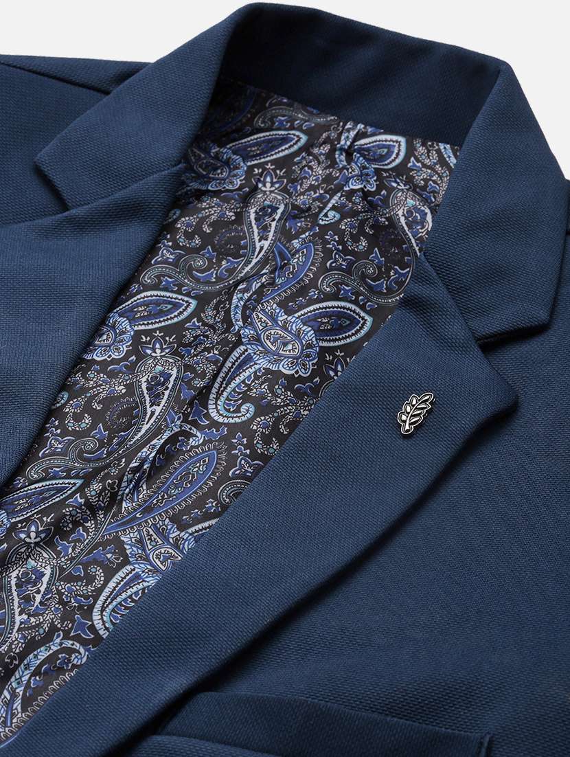 men notched lapel neck solid single breasted casual blazer - 21056094 -  Standard Image - 5