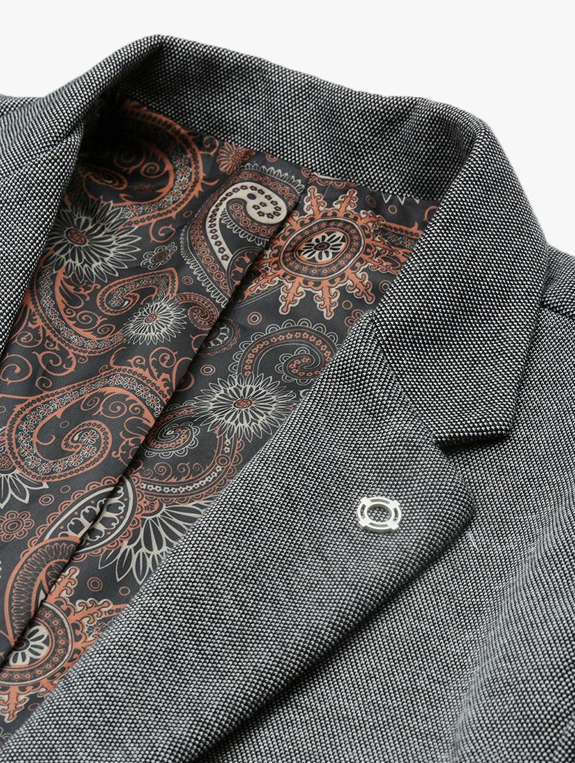 men notched lapel neck solid single breasted casual blazer - 21056102 - Standard Image - 5