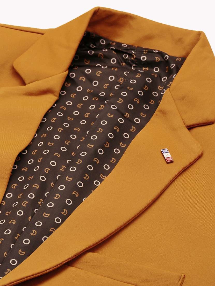 men notched lapel neck solid single breasted casual blazer - 21056109 -  Standard Image - 5