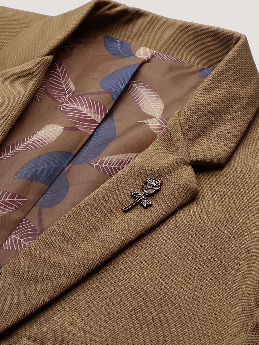 men notched lapel neck solid single breasted casual blazer - 21056115 -  Standard Image - 5