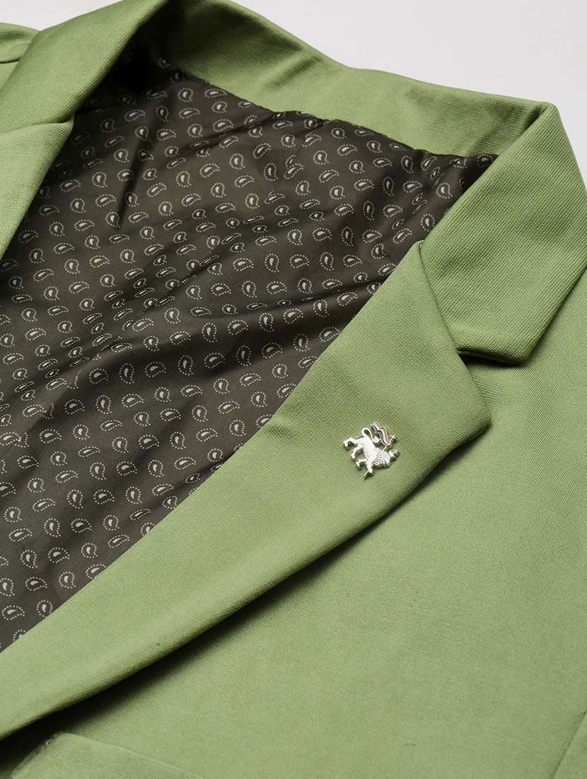 men notched lapel neck solid single breasted casual blazer - 21056117 -  Standard Image - 5