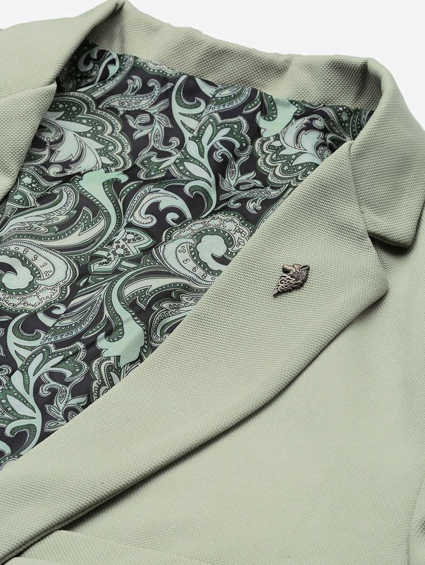 men notched lapel neck solid single breasted casual blazer - 21056121 -  Standard Image - 5