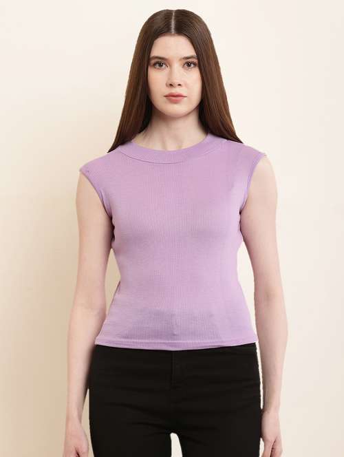 women round neck solid regular top - 21056242 - Standard Image - 0