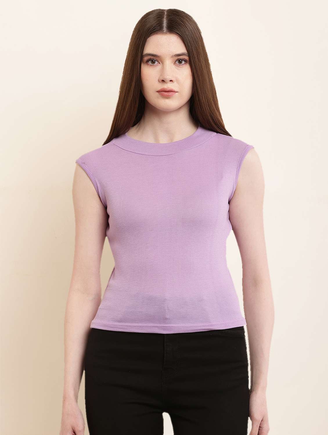 women round neck solid regular top - 21056242 - Zoom Image - 0