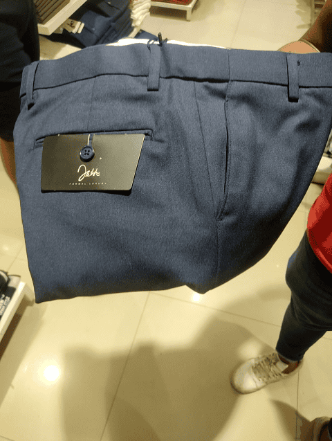navy blue poly viscose formal trousers - 21056387 - Standard Image - 0