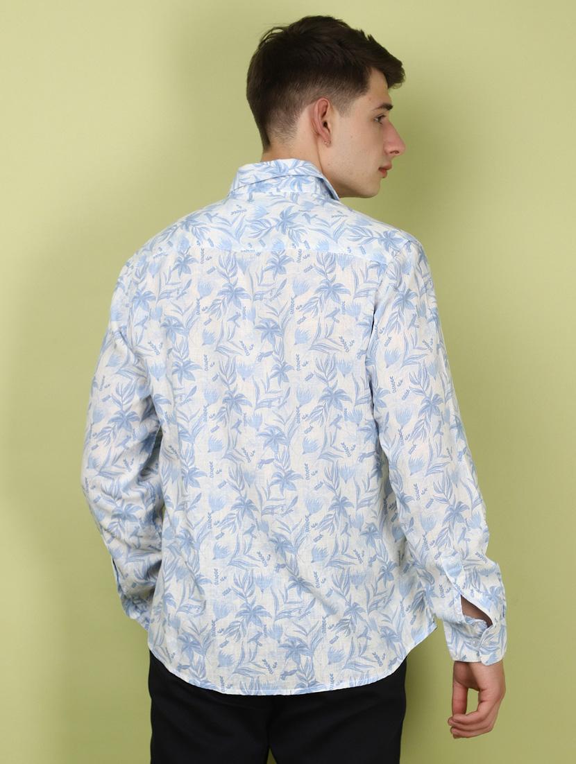 men light blue regular fit long sleeve casual shirt - 21056804 - Standard Image - 3