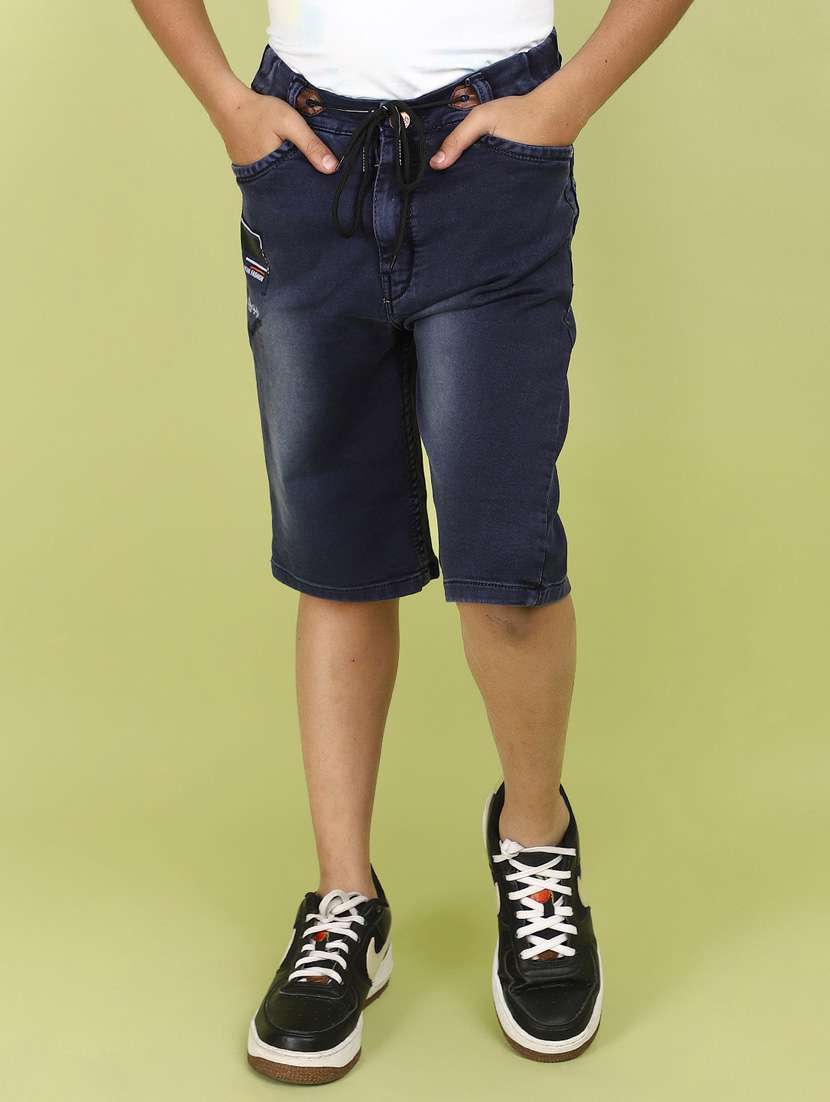 boy mid rise washed three fourth