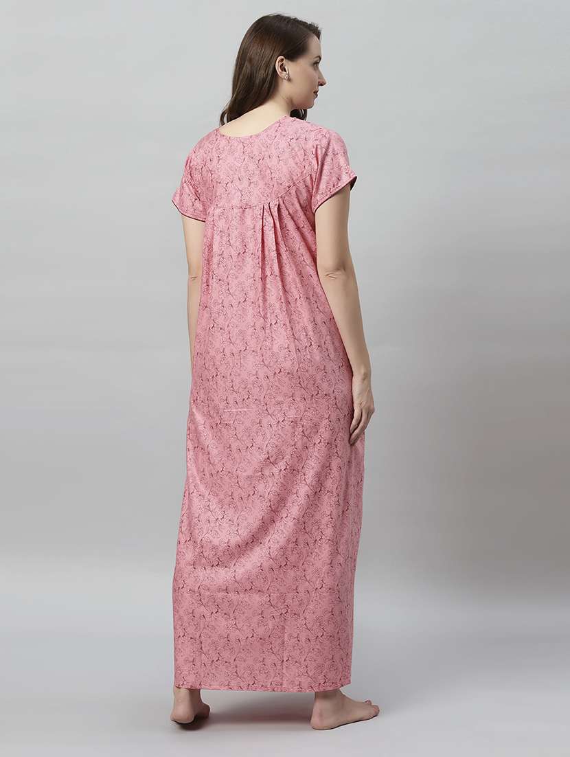 women printed round neck nighty - 21056933 -  Standard Image - 3