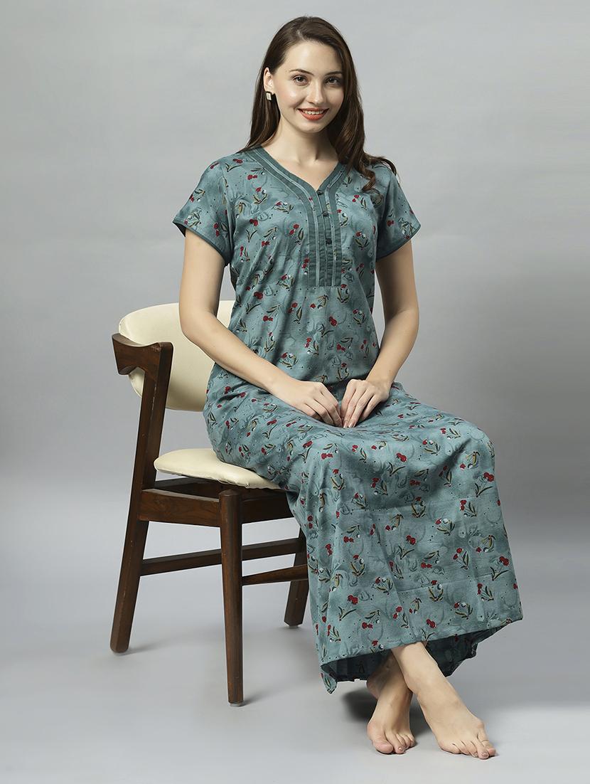 women floral printed nighty - 21056947 - Standard Image - 3