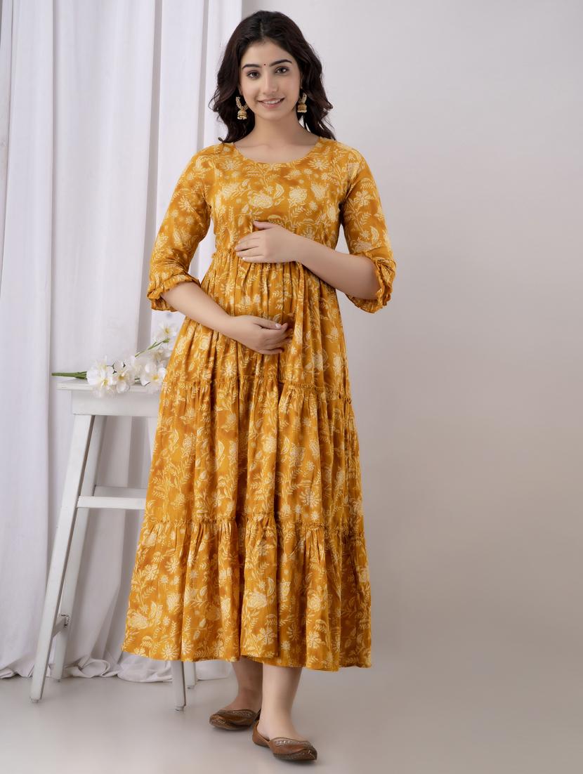 women florals printed maternity wear dress - 21057047 - Zoom Image - 0