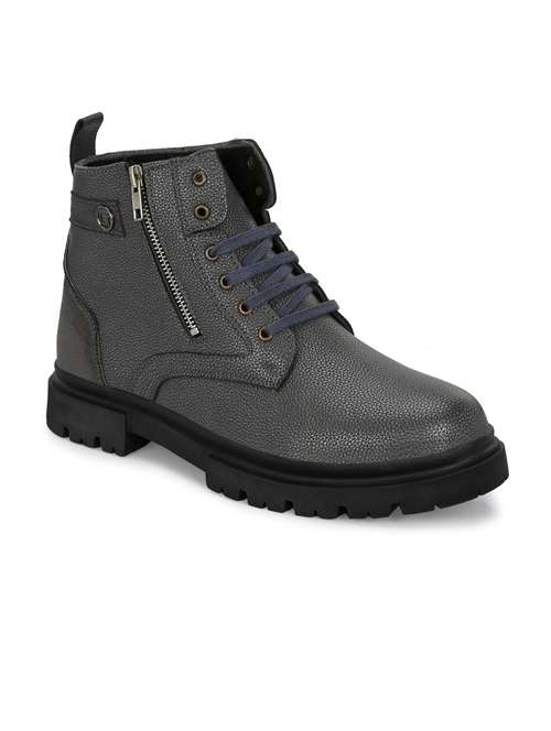 grey solid ankle boot - 21057169 - Standard Image - 0