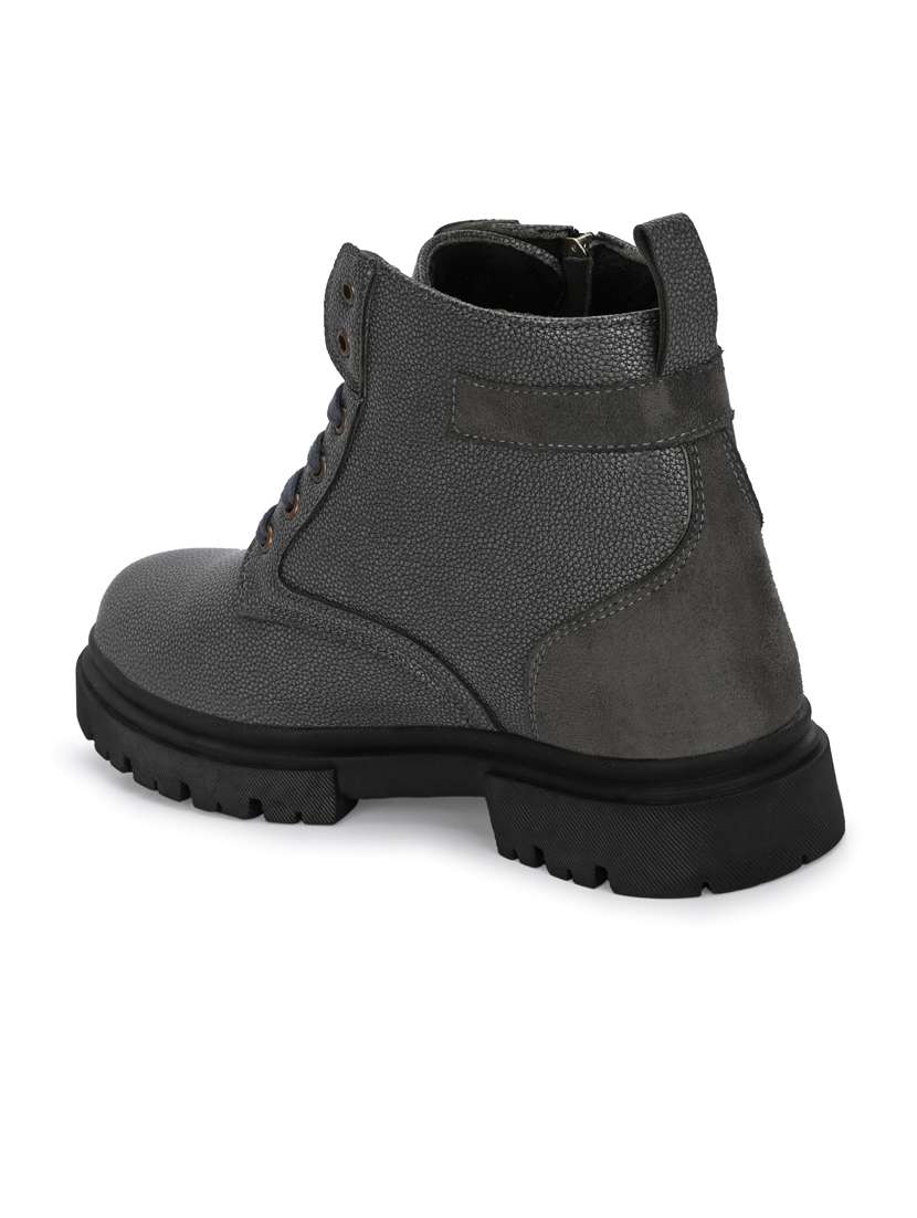 grey solid ankle boot - 21057169 - Standard Image - 3