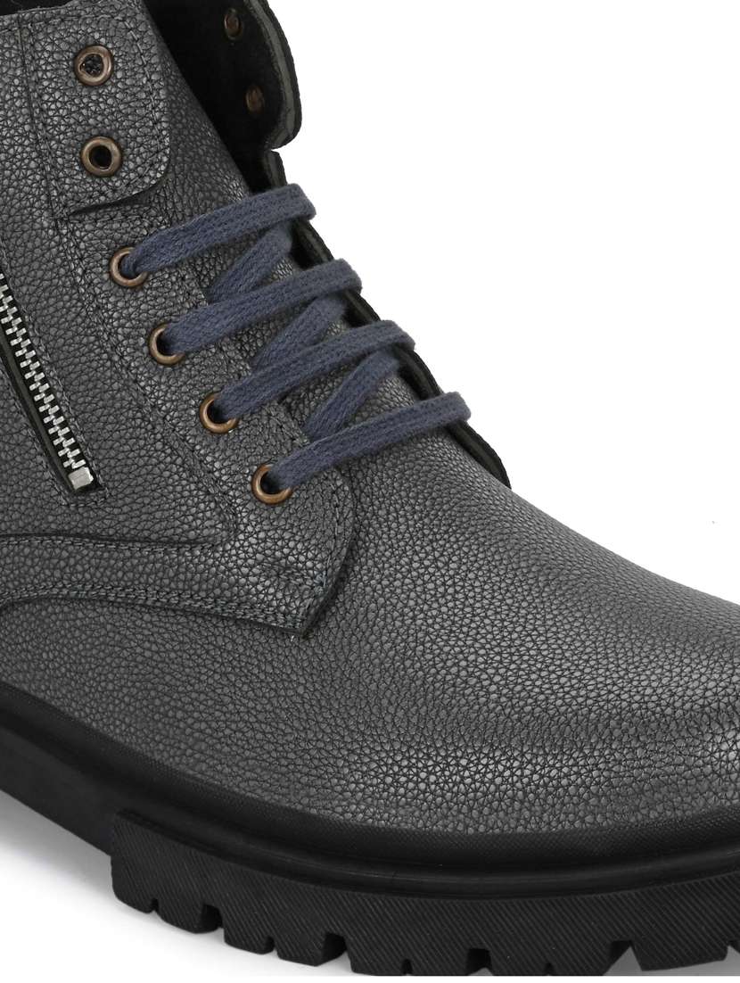 grey solid ankle boot - 21057169 - Standard Image - 5