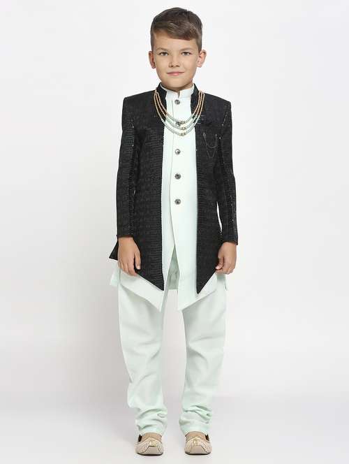 boy embroidered sherwani set - 21057407 - Standard Image - 0