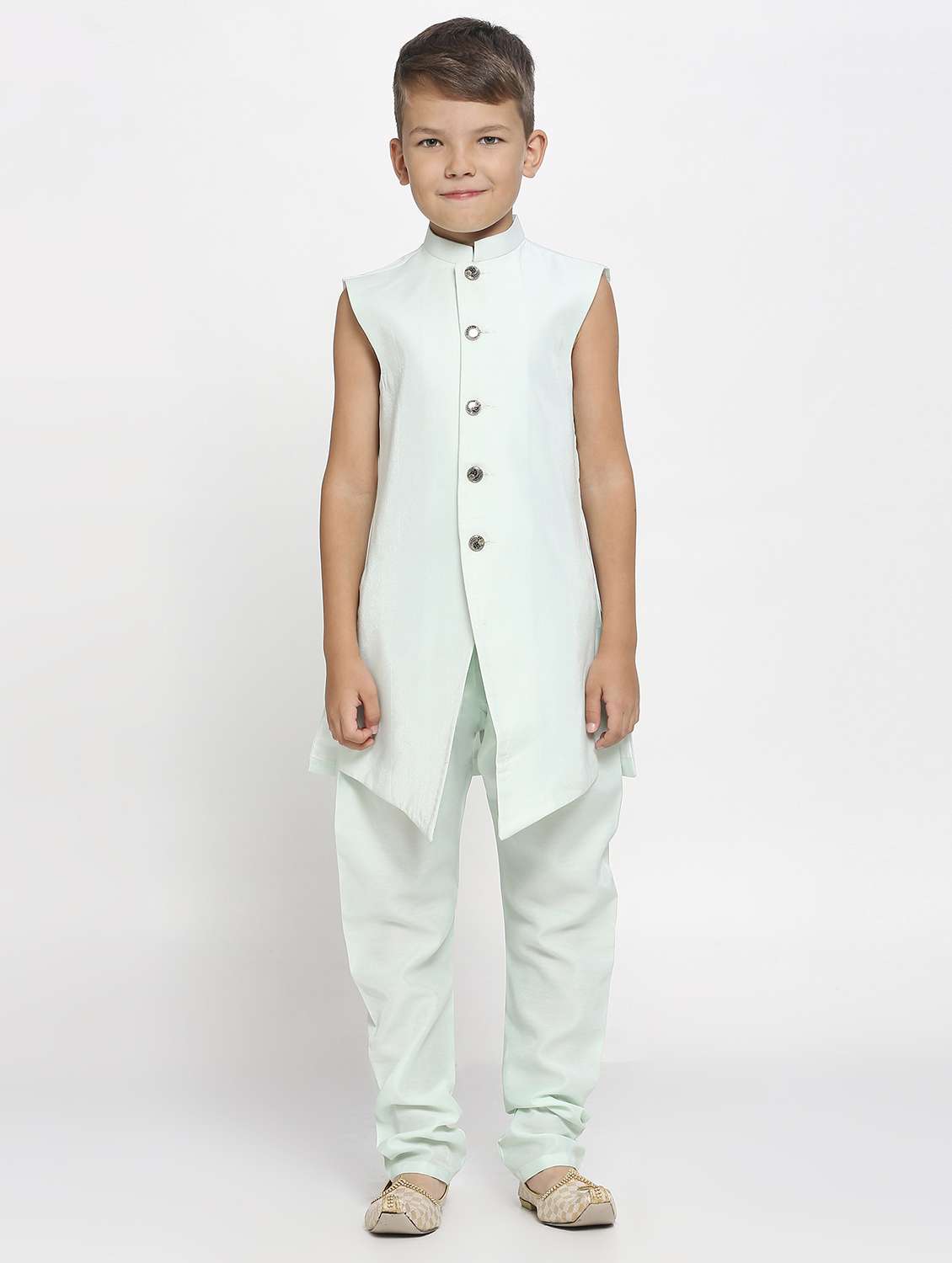 boy embroidered sherwani set - 21057407 - Standard Image - 3