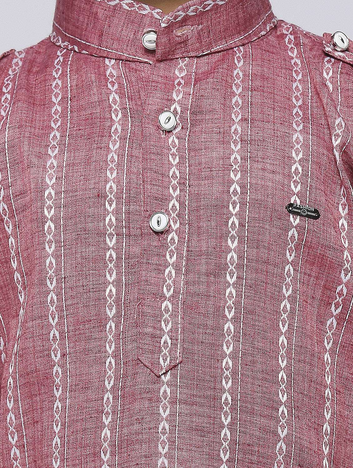 boys striped kurta & bottom set - 21057483 - Standard Image - 3