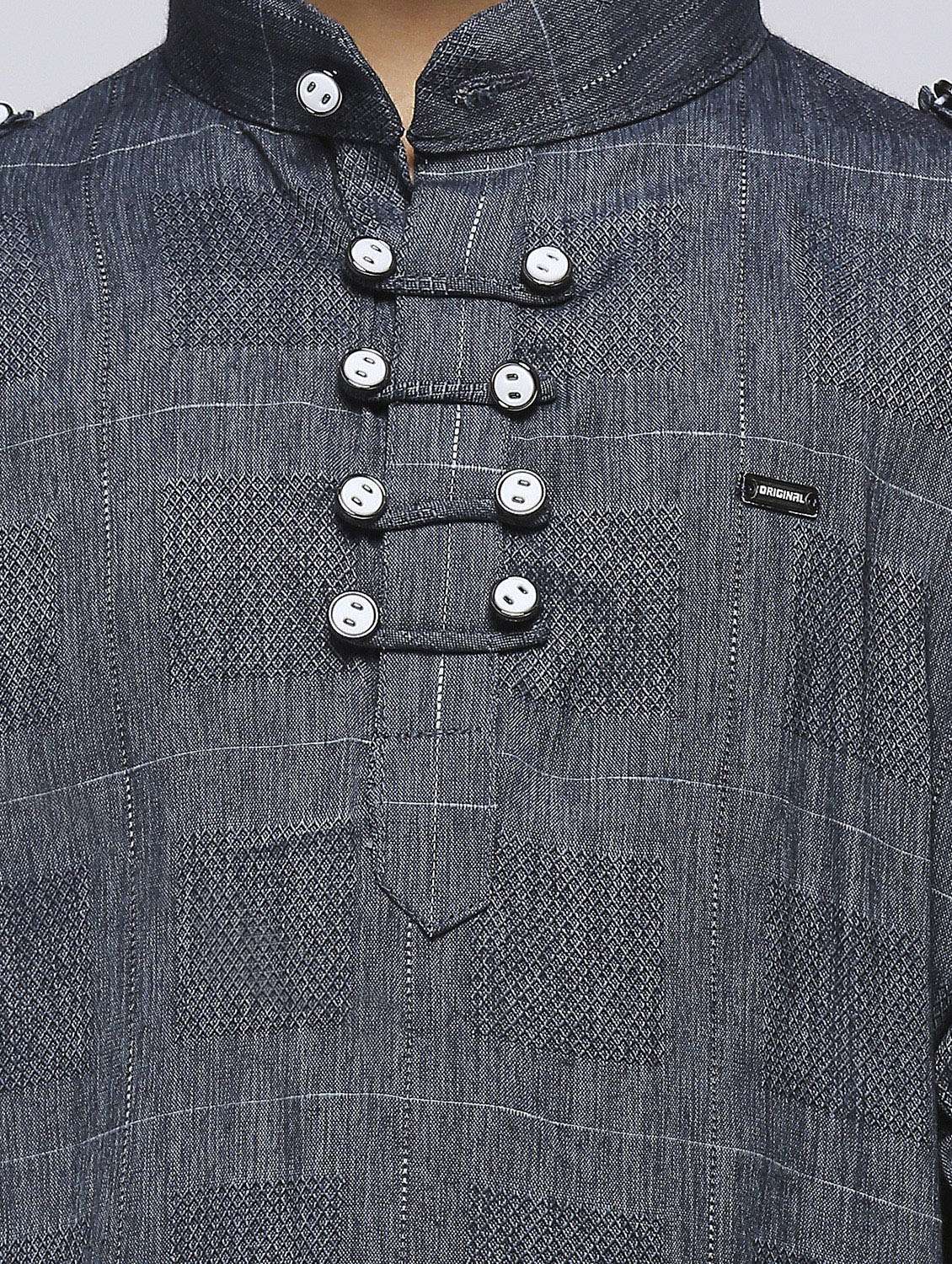 boys self design kurta & bottom set - 21057485 -  Standard Image - 3