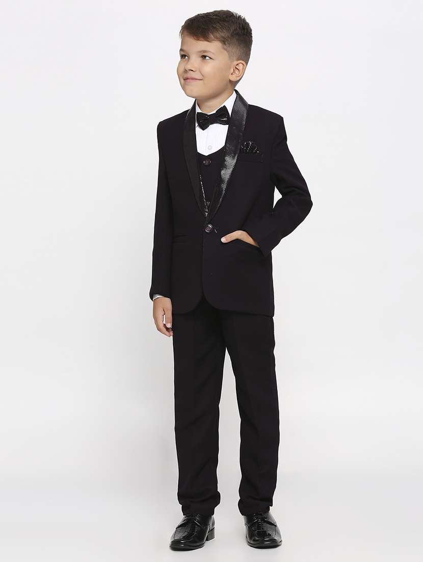 black cotton blend suit set