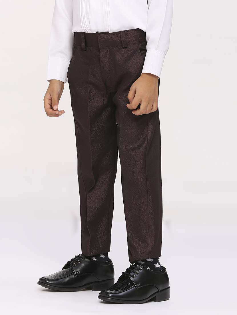 maroon cotton blend suit set - 21057570 -  Standard Image - 3