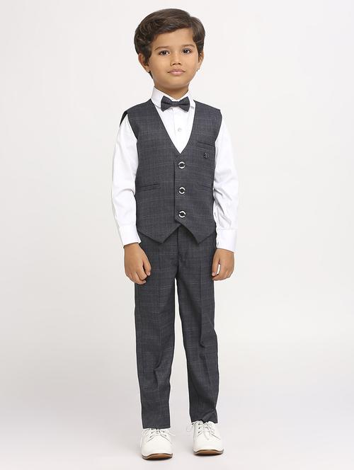 grey cotton blend suit set - 21057589 - Standard Image - 0